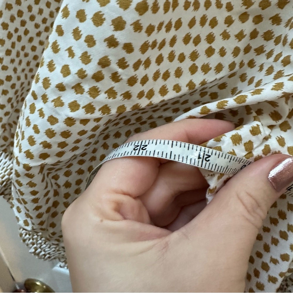 Anthropologie The Somerset Maxi Dress Puff-Sleeve Edition white tan polka dot XL - Picture 4 of 12